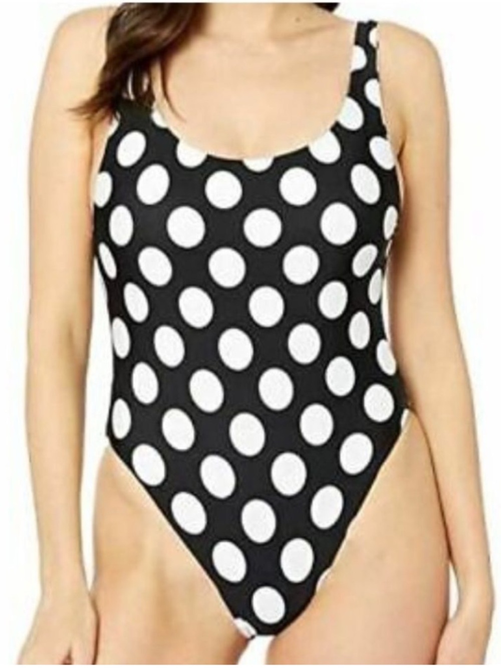 LA BLANCA Reversible Polka Dot High Cut One Piece Swimsuit Size 4 in Black 152 - Picture 4 of 12